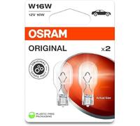 OSRAM ORIGINAL LINE 12V, W16W, Signal lamp, Metal Wedbe Base, Double Blister (2 lamps)