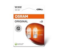 OSRAM ORIGINAL LINE 12V, W3W, signal lamp, Glass Wedge Base, Double Blister (2 lamps), white