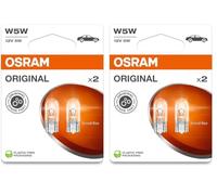 OSRAM ORIGINAL LINE 12V, W5W, signal lamp, Glass Wedge Base, Double Blister (2 lamps), white (Pack of 2)