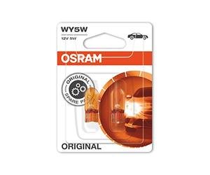 OSRAM ORIGINAL WY5W Halogen Signal Lamp, Turn Indicator Bulb, 2827NA, 12V, Amber, Double Blister 2 lamps