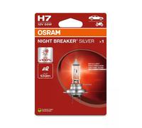 OSRAM NIGHT BREAKER® SILVER, H7, halogen headlight lamp, Single Blister (1 lamp)