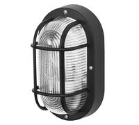 Osram Oval Bulkhead E27 Black Outdoor Wall Light Fitting IP44 BK