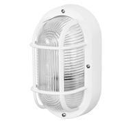 Osram Oval Bulkhead E27 White Outdoor Wall Light Fitting IP44 WT