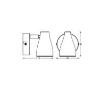 OSRAM PEAR ceiling spotlight, grey, 1-bulb, GU10 LED 2,700 K