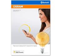 OSRAM SMART+ LED Filament Globe Gold, Bluetooth Lamp with E27 Socket, dimmable, for 50W Light Bulb, warm white