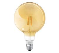 OSRAM Smart+ LED Filament Globe Gold, Bluetooth Lamp with E27 Socket, Dimmable, 50 W Replacement, Warm White