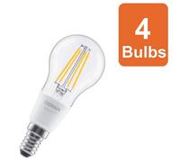 Osram Smart+ Matter E14 Filament Classic P40 Light Bulb Dimmable 4W 4 Pack