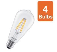 Osram Smart+ Matter E27 Filament Edison 60 Light Bulb Dimmable 6W 4 Pack