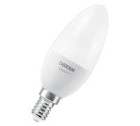 OSRAM SMART+ Matter LED lamp, Compatible with Google, Alexa, Apple, White Frosted Look, 4.9W, 470lm, E14 Base, Color Light, White Light, app or Voice Control, Life of up to 20,000 Hours