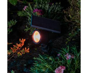 OSRAM SMART+ Solar LED spot, black, ground spike, RGB CCT IP44