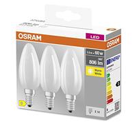 OSRAM Star Filament Lamp, E14-base matt Glass,Warm White (2700K), 806 Lumen, 60W-Replacement, Non-dimmable, 3-Pack