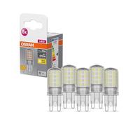 OSRAM Star PIN LED bulb for G9 base, clear glass, warm white (2700K), 470 lumens, replacement for traditional 40W replacement, bulbs, not dimmable, pack of 5