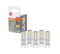OSRAM Star PIN LED lamp, G9-Base Clear Glass,Warm White (2700K), 320 Lumen, 30W-Replacement, Non-dimmable, 5-Pack