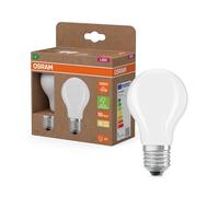 Osram Superstar Classic A 75 LED Bulb, Frosted Glass, 5 W, 1055 Lumen, E27, Warm White Light 2700 K Diameter 60 mm, Pack of 2