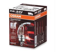 OSRAM TRUCKSTAR PRO H4, +120% more brightness, halogen headlight lamp, 64196TSP, 24V truck lamp, folding box (1 lamp)