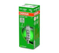OSRAM ULTRA LIFE H1, halogen headlamp, 64150ULT, 12 V passenger car, folding carton box (1 unit)
