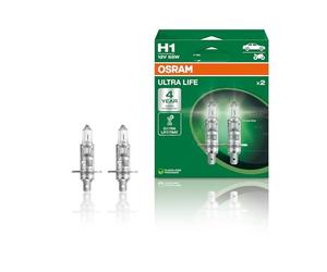 OSRAM ULTRA LIFE H1, halogen headlamp, 64150ULT-HCB, 12 V passenger car, duobox (2 units)