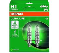 OSRAM ULTRA LIFE, H1, halogen headlight lamps, Hanging folding box (2 lamps), white