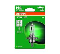 OSRAM ULTRA LIFE, H4, halogen headlight lamp, Single Blister (1 lamp)