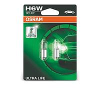 Pair of H6W Ultra Life Bulbs - 12V, 6W for Position, Parking, Rear Turn Signals
