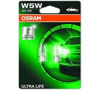 OSRAM ULTRA LIFE W5W halogen, license plate position light, 2825ULT-02B, 12 V passenger car, double blister (2 unit)