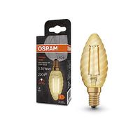 OSRAM Vintage 1906 Classic Bw Fil Led Lamp, E14, Twisted Candle, Gold, 2.5W, 220Lm, 2400K, Warm White Comfort Light Color, Very Low Energy Consumption, Long Life