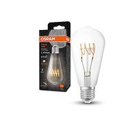 OSRAM Vintage 1906 Classic Edison Fil Led Lamp, E27, Clear, 4.8W, 470Lm, 2700K, Warm White Light, Dimmable, Ultra-Slim Filament, Very Low Energy Consumption, Long Life