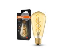 OSRAM Vintage 1906 Classic Edison Fil Led Lamp, E27, Spherical, Gold, 4W, 300Lm, 2000K, Warm White Comfort Light Color, Very Low Energy Consumption,