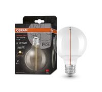 OSRAM Vintage 1906 Classic Globe95 Fil Led Lamp, E27, Spherical, Clear, 2.2W, 150Lm, 2700K, Warm White Light, Very Low Energy Consumption, Long Life, Magnetic Filament