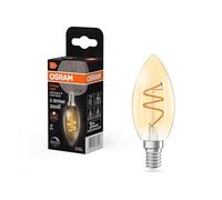 OSRAM Vintage 1906 Classic is a Warm White Dimmable Mini Candle Spiral LED Light Bulb 3.5W 300lm E14 Cap Gold Glass 35mm Diameter 2200K