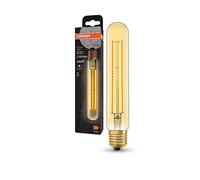 OSRAM Vintage 1906 Classic Tubular Fil Led Lamp, E27, Linear, Gold, 4W, 400Lm, 2000K, Warm White Comfort Light Color, Very Low Energy Consumption, Long Life