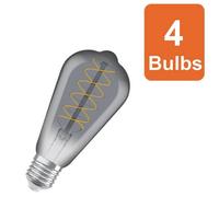 Osram Vintage 1906 Edison 30 Filament Dim Lamp 7.8W 818 Smoke E27 4 Pack