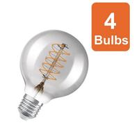 Osram Vintage 1906 Globe 80 30 Filament Dim Lamp 7.8W 818 Smoke E27 4 Pack