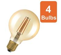 Osram Vintage 1906 Globe 95 55 Filament Dim Lamp 6.5W 824 Gold E27 4 Pack