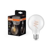 OSRAM Vintage 1906 Globe is a dimmable Warm White with a Classic Ball Shape with a Spiral Filament. It Offers 4.6W for 470lm, E27, Clear Glass, 80mm Diameter.