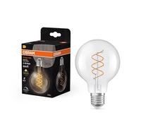 OSRAM Vintage 1906 Globe is a dimmable Warm White with a Classic Ball Shape with a Spiral Filament. It Offers 7.2 W for 806 lm, E27, Clear Glass, 80 mm Diameter.