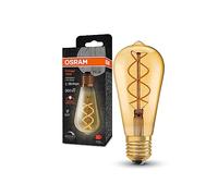 OSRAM Vintage 1906 Golden Filament Led Lamp Made of Glass in Edison Form, Socket E27, 300 Lumens, 28W Replacement, Very Warm White Almost Like Candlelight (2000K), Dimmable
