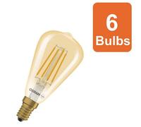 Osram Vintage 1906 Led Classic Edison Dim Lamp 4.8W 822 Gold E14 6 Pack