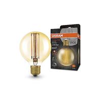 OSRAM Vintage 1906 Led Lamp with Gold Tint, 8.8W, 806Lm, Ball-Shape with 80Mm Diameter and E27 Socket, Warm White Light Color, Straight Filament, Dimmable, Up to 15,000 Hours of Lifespan