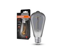 OSRAM Vintage 1906 Led Lamp with Smoke Tint, 3.4W, 100Lm, Edison Form with 64Mm Diameter and E27 Socket, Warm White Light Color, Non-Dimmable Filament, Up to 15,000 Hours of Lifespan