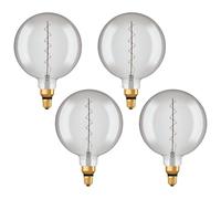OSRAM Vintage 1906 Smoke Tinted LED lamp, 4.8W, 360lm, Globe Shape with 200mm Diameter & E27 Base, Warm White Light, Spiral Filament, dimmable, Life of up to 15,000 Hours,4-Pack