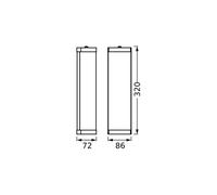OSRAM wall lamp BATHROOM black length 32 cm metal/glass IP44