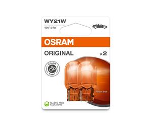 OSRAM WY21W 12V 21W WX3X16D INCANDESCENT BULB (ALL-GLASS ORANGE) BLISTER PACK -
