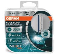 OSRAM XENARC COOL BLUE INTENSE D3S, +150% more brightness, up to 6,200K, xenon headlight lamp, LED look, duo box (2 lamps), 66340CBN-HCB