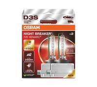 OSRAM XENARC NIGHT BREAKER 220, D3S, +220% more brightness, xenon headlight lamp, 66340XN2-2HB, 2 lamps