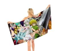 OSRDFV Anime Beach Towels The Seven Deadly Sins: Wrath of the Gods 3D Printed Swimming Towel for Pool, Bath, Yoga, Gym, Travel (Type1, 140x70cm)