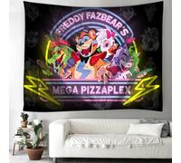 OSRDFV FNAF Security Breach Fazbear's Piazzaria Wall Background Tapestry Bedroom Decor Fabric Hanging Cloth Backdrop (Type 4, 150 * 130cm)