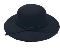 OSRDFV Kids Sun Hat, Baby Girls Vintage Wide Brim Floppy Sun Hat Wool Felt Bow Sun Beach Hat, 2-8 Years (Black, 2-8 Years)