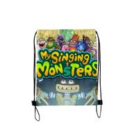 OSRDFV My Singing Monsters 3D Cartoon Gym String Swimming Backpack Water Resistant 48x32cm Suitable for Sport Yoga Travel Girls Boys Party Gym Sport Trip Storage Pouch (Type 2, 48x32cm)