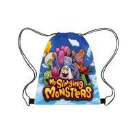 OSRDFV My Singing Monsters 3D Cartoon Gym String Swimming Backpack Water Resistant 48x32cm Suitable for Sport Yoga Travel Girls Boys Party Gym Sport Trip Storage Pouch (Type 1, 48x32cm)
